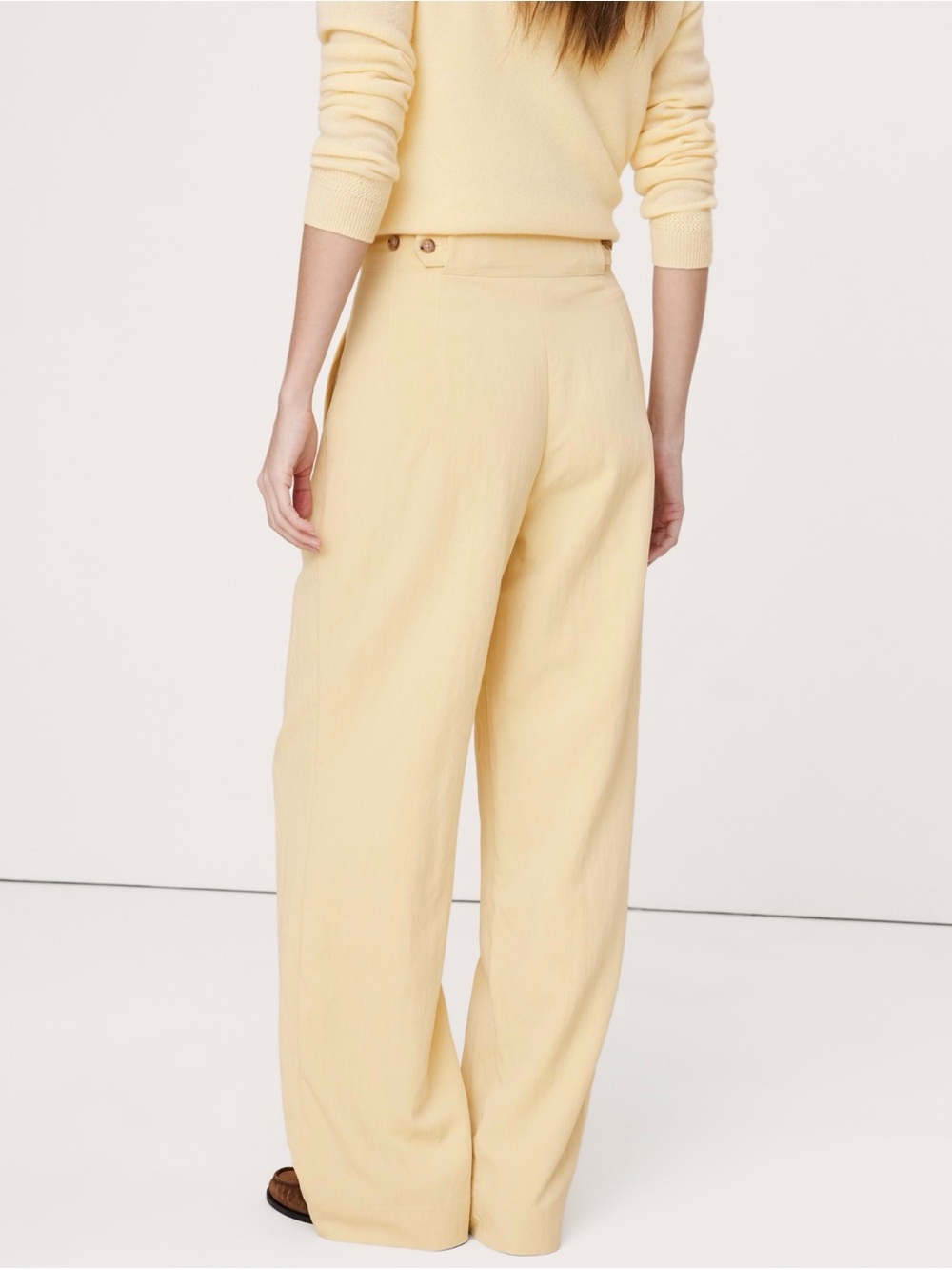 Banana Republic Buttee Yellow High-Rise Wide-Leg Trousers - Picture 2 of 4